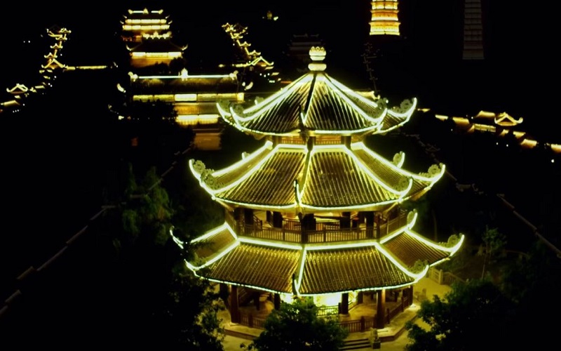 Bai Dinh Pagoda At Night