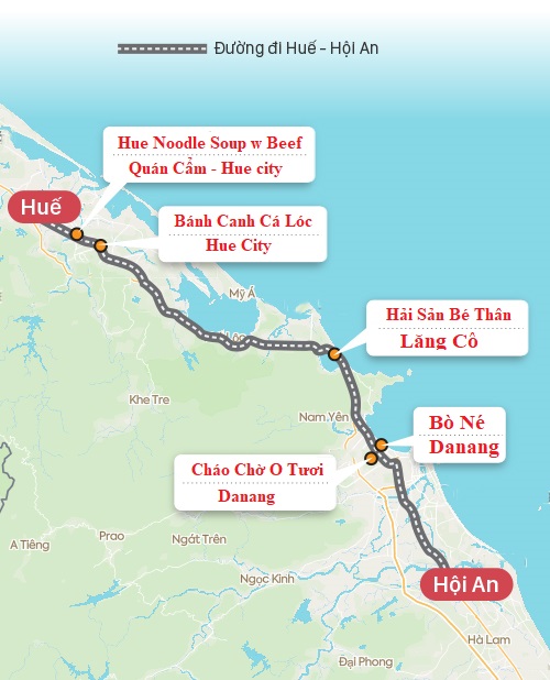 Travel Map Hue Hoi An